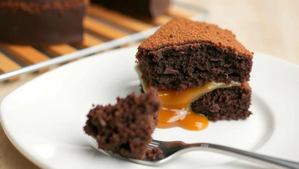 Kladdkaka med dulce de leche är verkligen gott